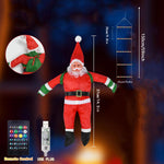 Klimmende kerstman op ladder met LED-verlichting