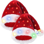 Bonnet de Père Noël lumineux en peluche pour adultes et enfants