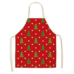 Christmas Print Linen Kitchen Apron