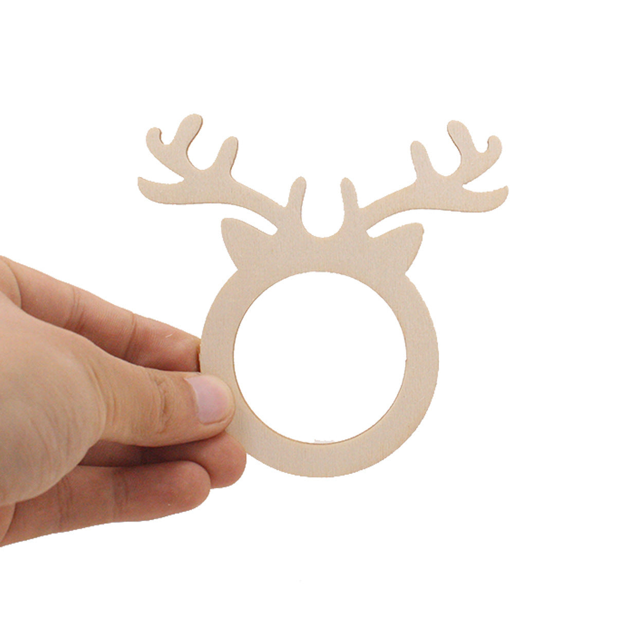 Ronds de serviette de Noël en bois motif bois de renne