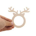 Ronds de serviette de Noël en bois motif bois de renne