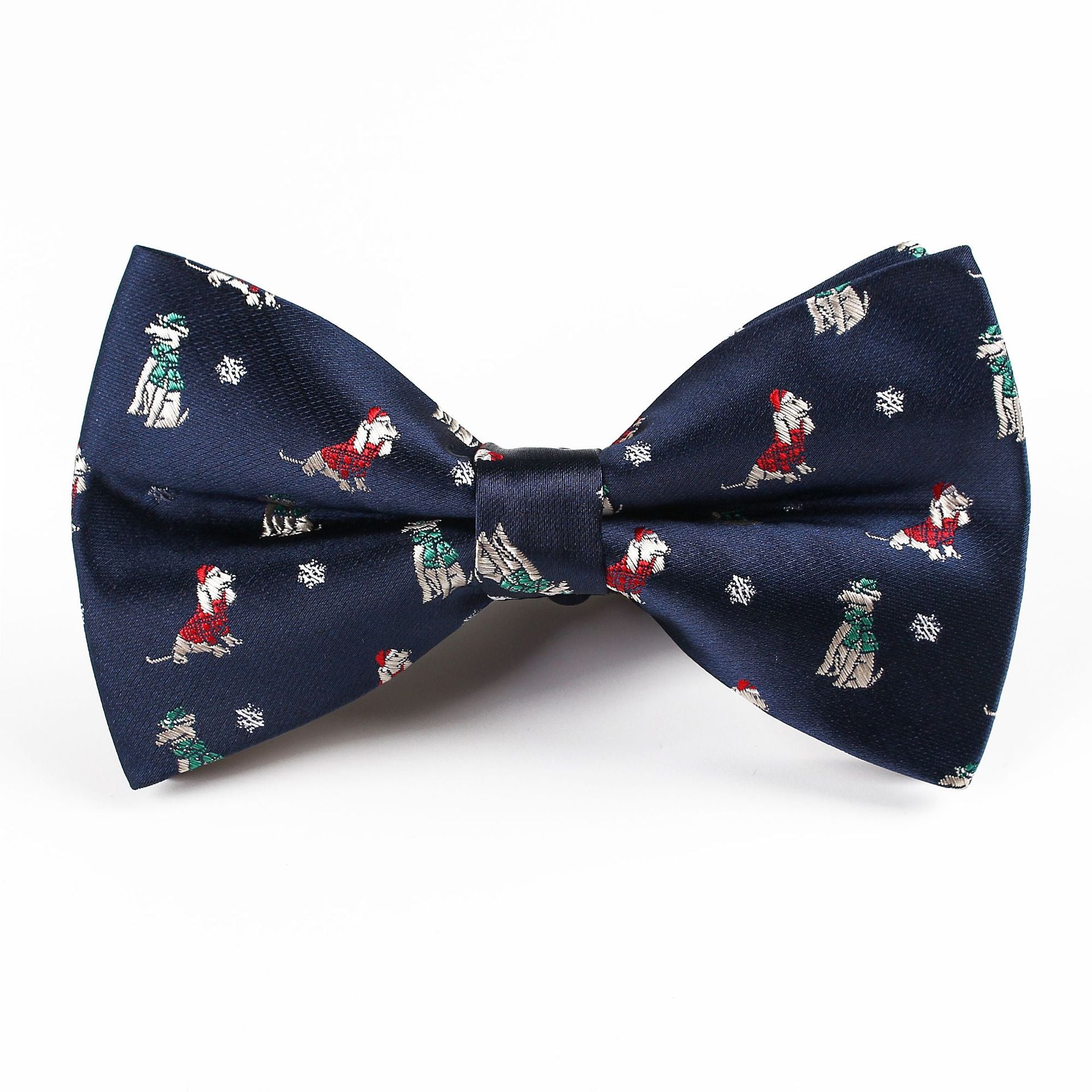 Papillon natalizio jacquard con motivi festivi