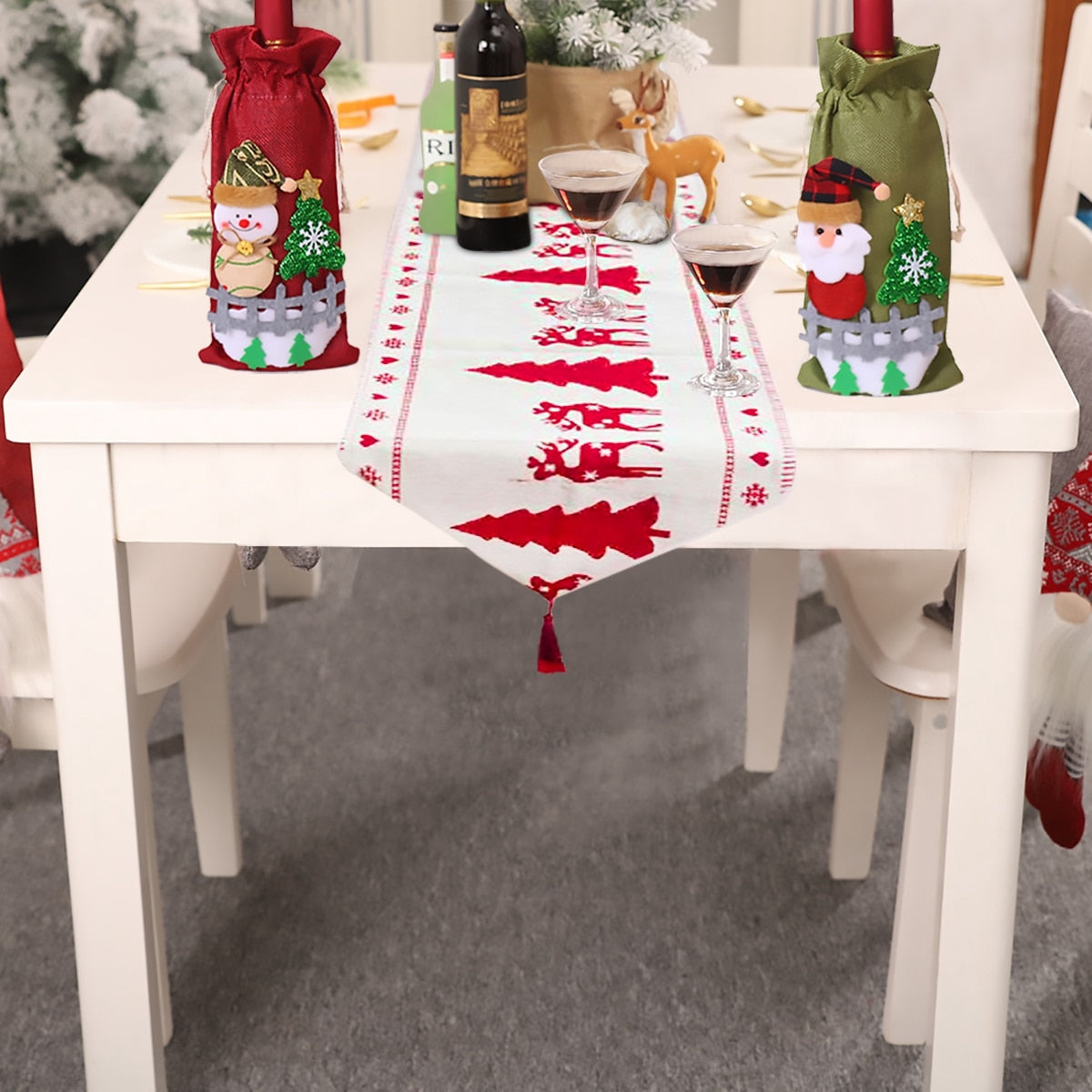 Reindeer and Snowman Christmas Table Runner