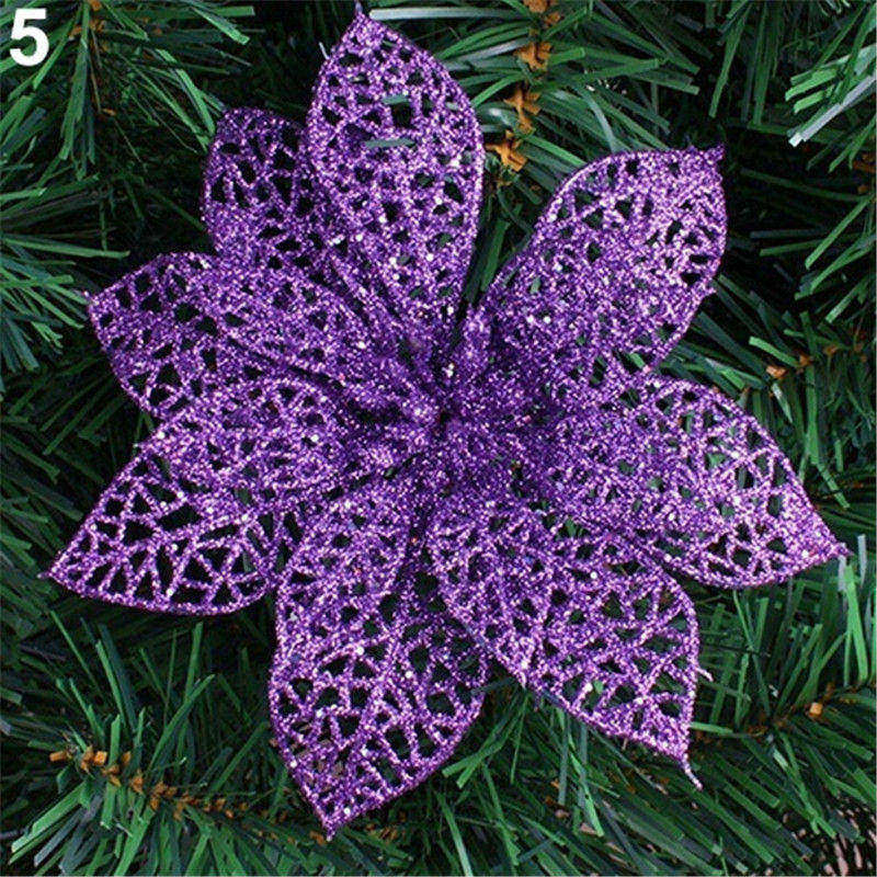 Glitter Christmas Flower Tree Picks