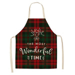 Christmas Print Linen Kitchen Apron
