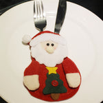 Christmas Cutlery Holder Bag in Santa, Snowman and Reindeer