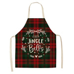 Christmas Print Linen Kitchen Apron