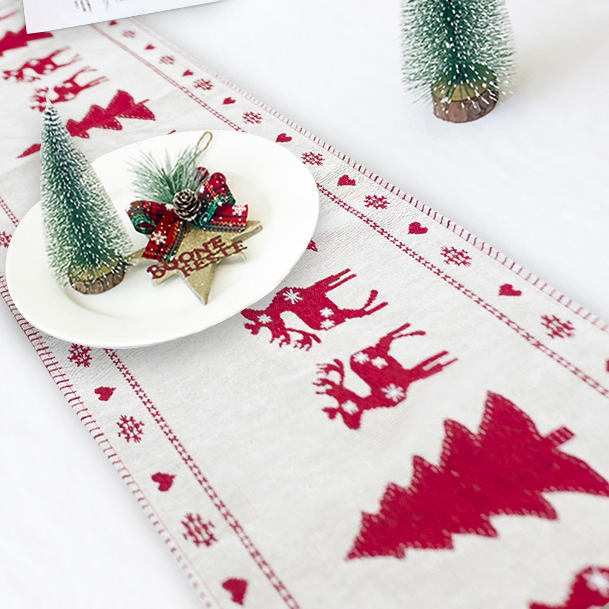Reindeer and Snowman Christmas Table Runner