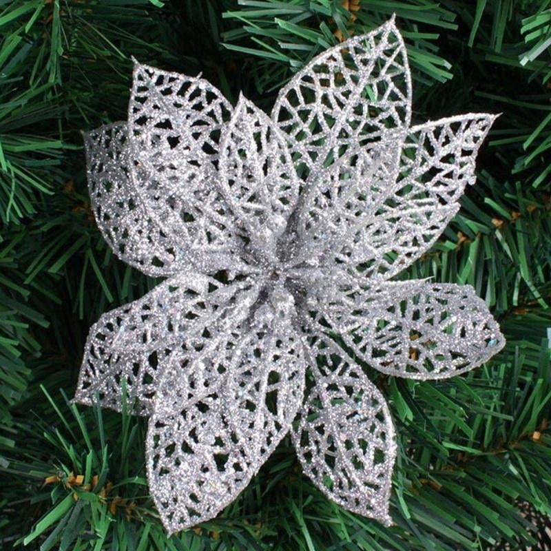 Glitter Christmas Flower Tree Picks