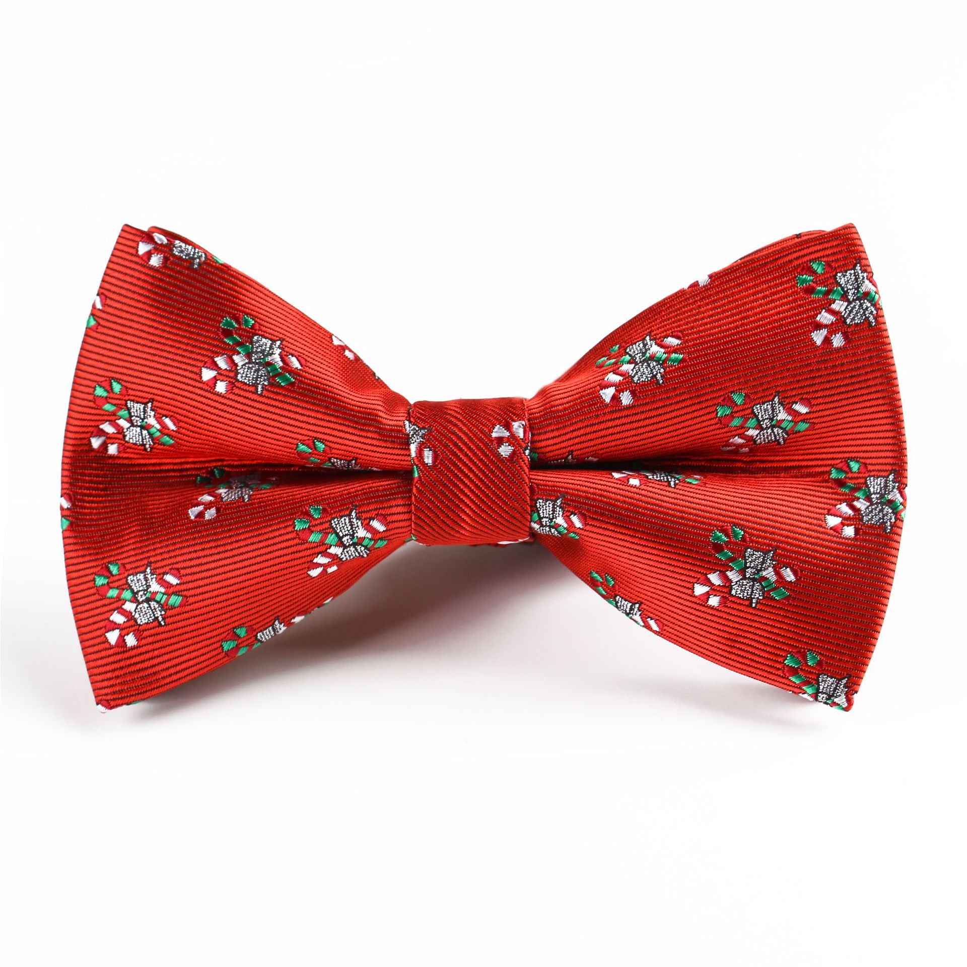 Papillon natalizio jacquard con motivi festivi