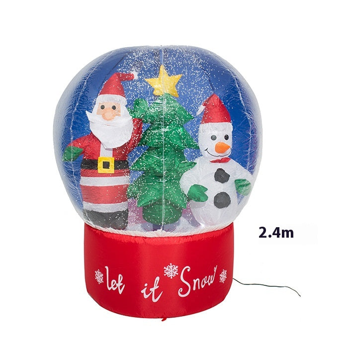 Light-Up Inflatable Christmas Snow Globe with Santa