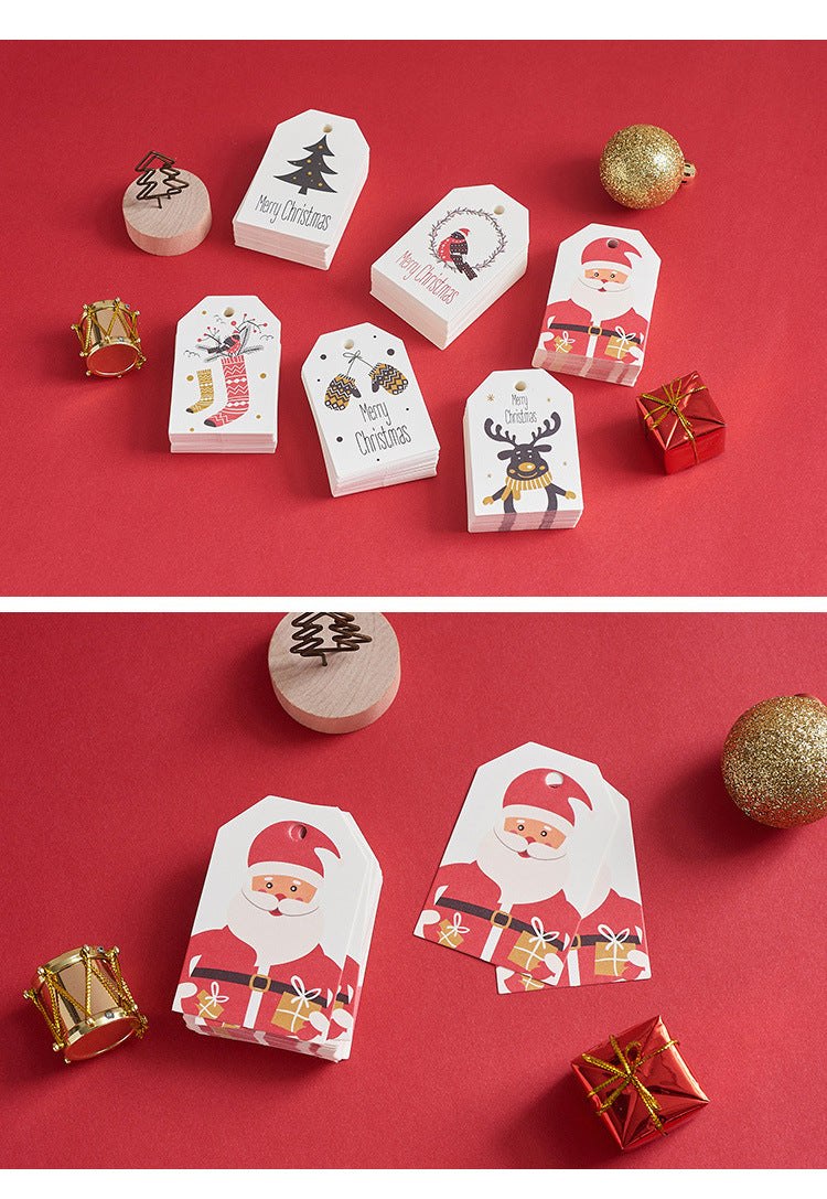 Christmas Paper Hanging Gift Tags, 100 Pieces
