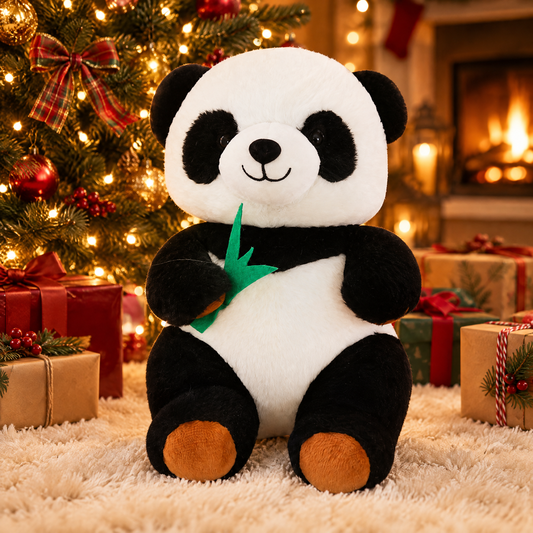 Klassischer Plüschpanda in Schwarz-Weiß
