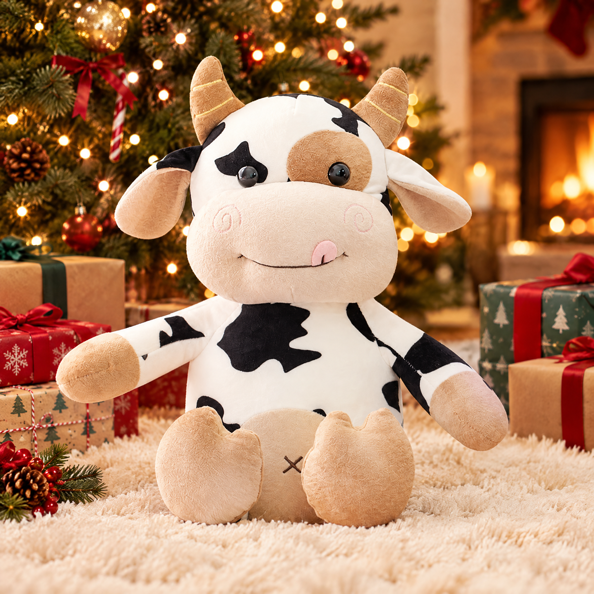 Vaca de peluche abrazable