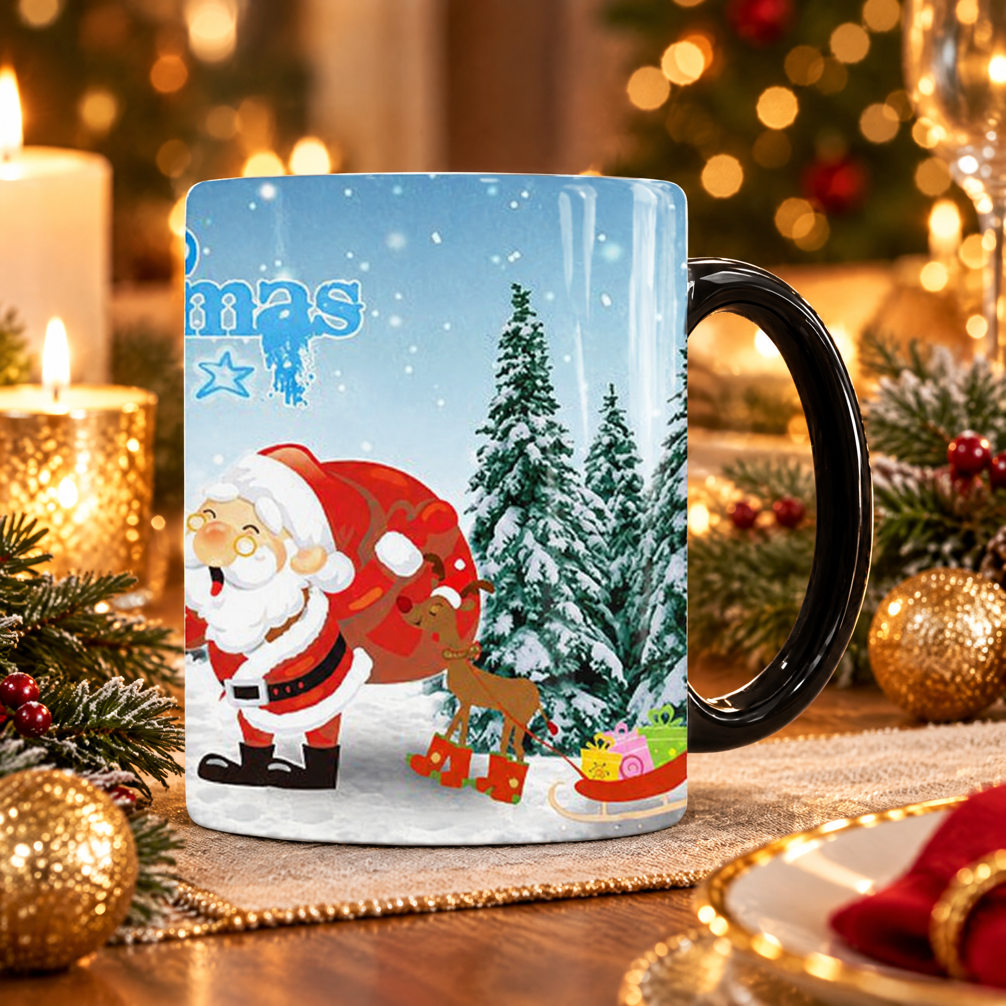 Merry Christmas magisk krus, der skifter farve