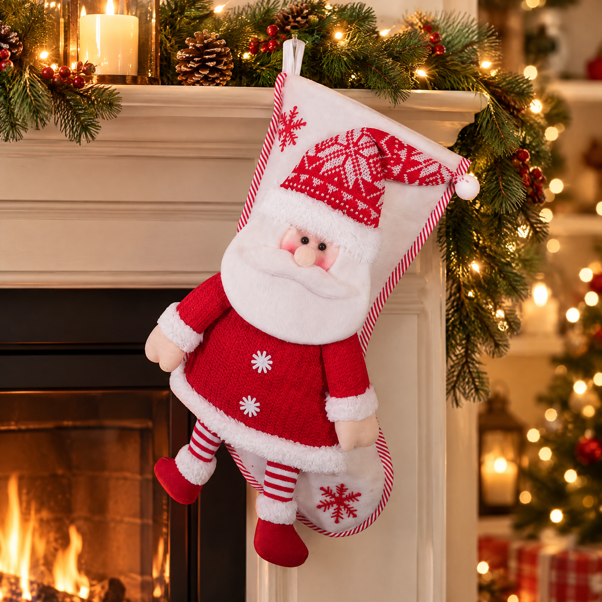 Red and White Christmas Stocking – Christmas