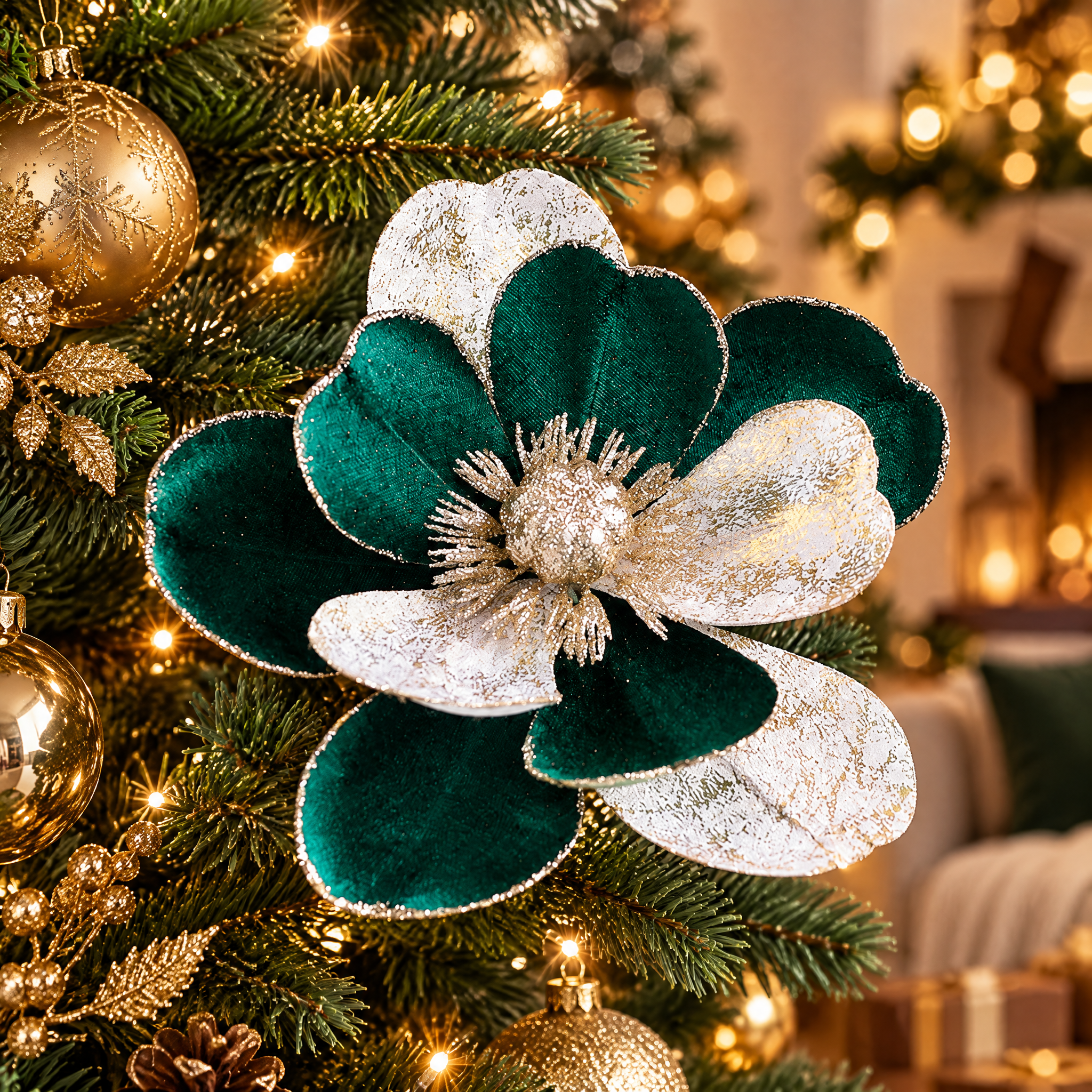 Velvet Poinsettia Christmas Tree Flower – Christmas