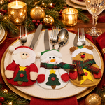 Christmas Cutlery Holder Bag in Santa, Snowman and Reindeer – Christmas