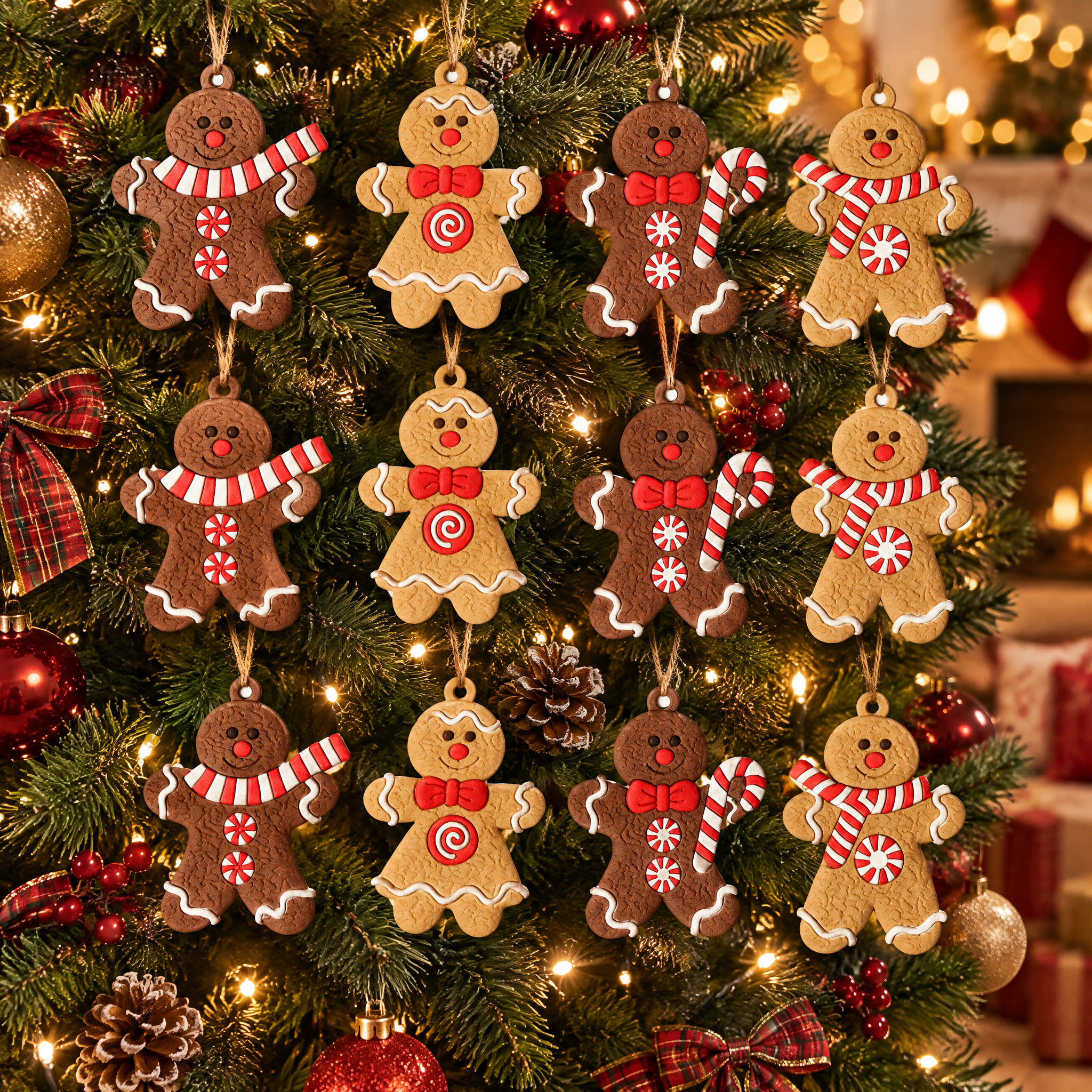 Gingerbread Man Christmas Tree Ornament Set – Christmas