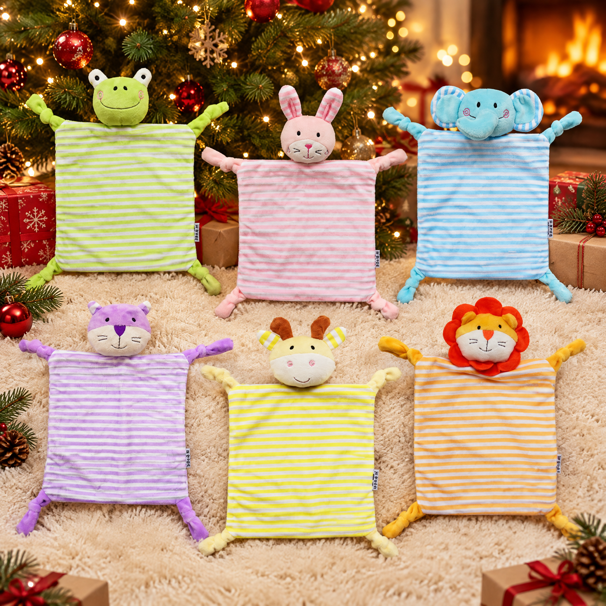Doudou couverture animal en peluche pour bébé