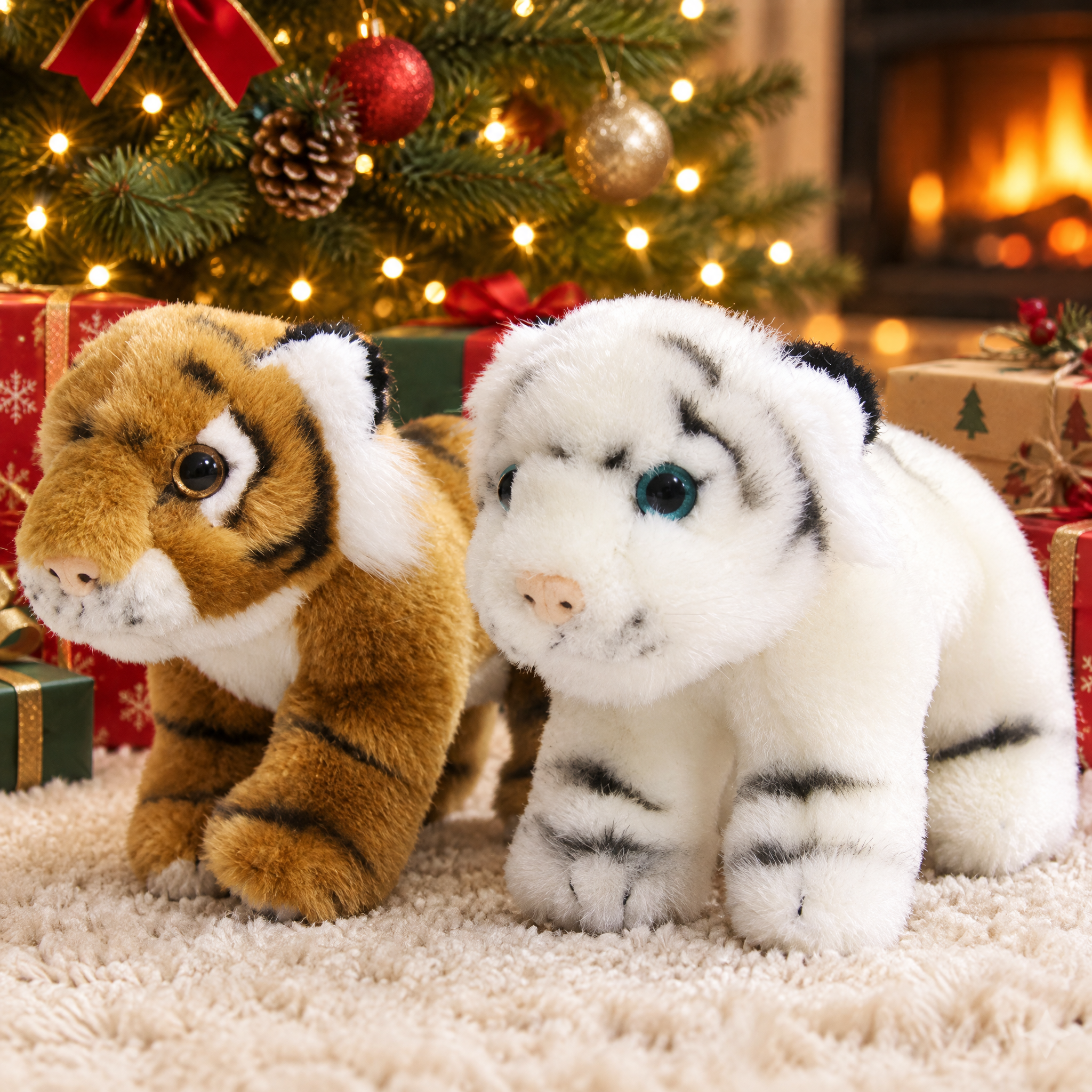 Bébé tigre en peluche réaliste