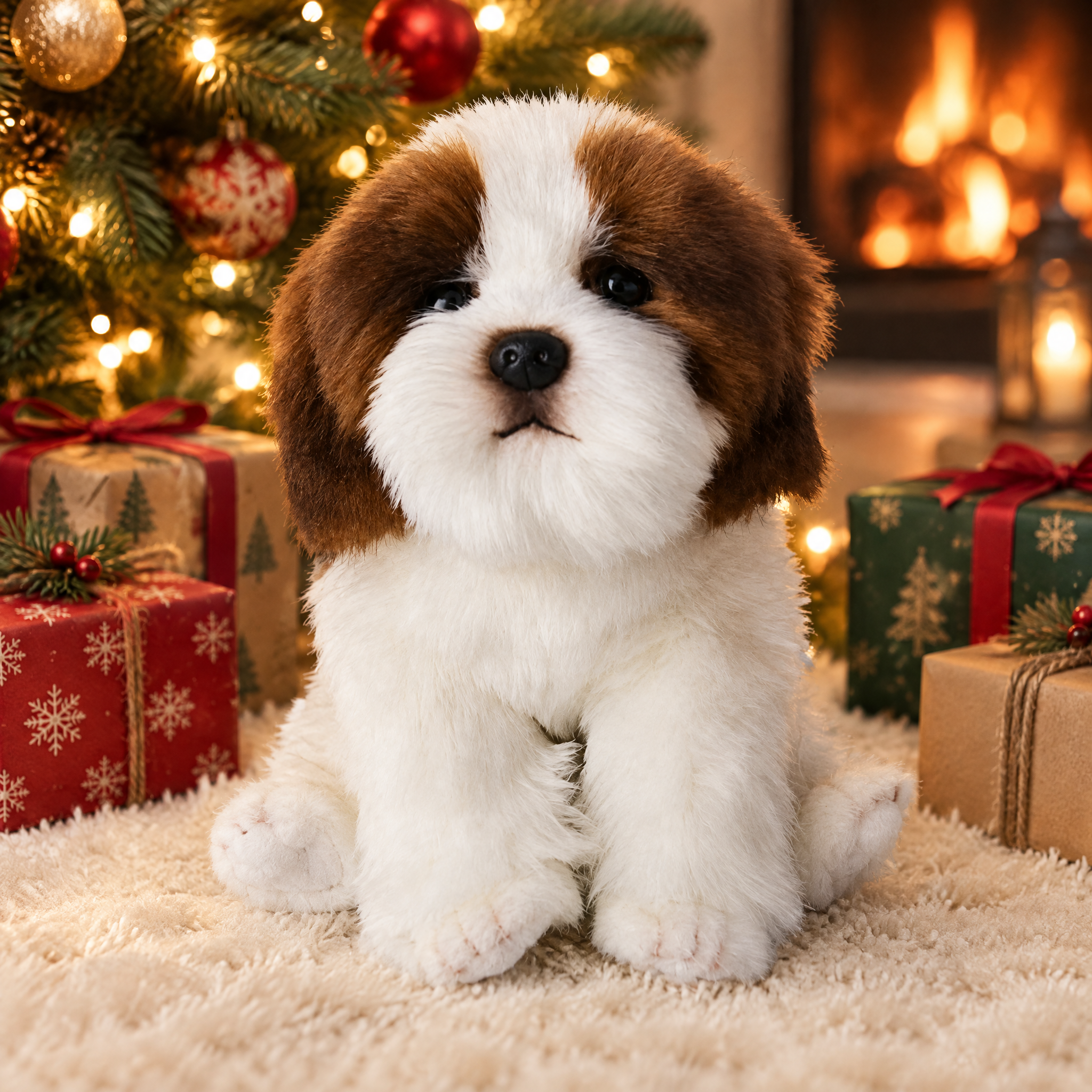 Cane di razza di peluche realistico