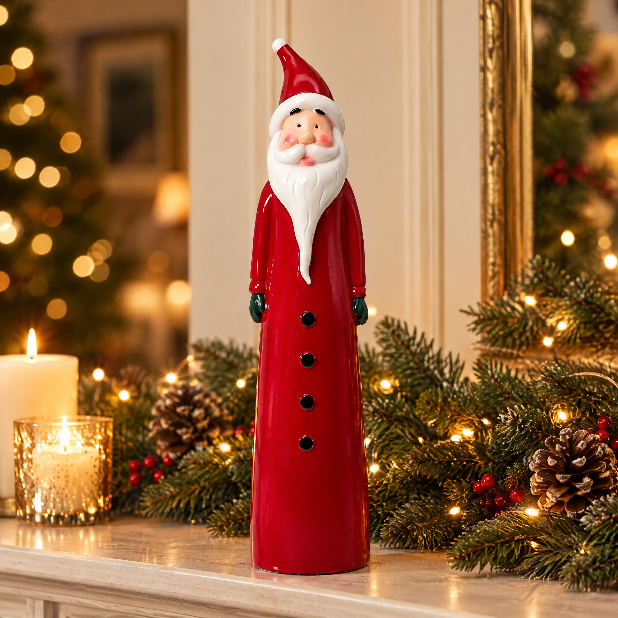 Vinyl Santa and Snowman Christmas Figurines – Christmas