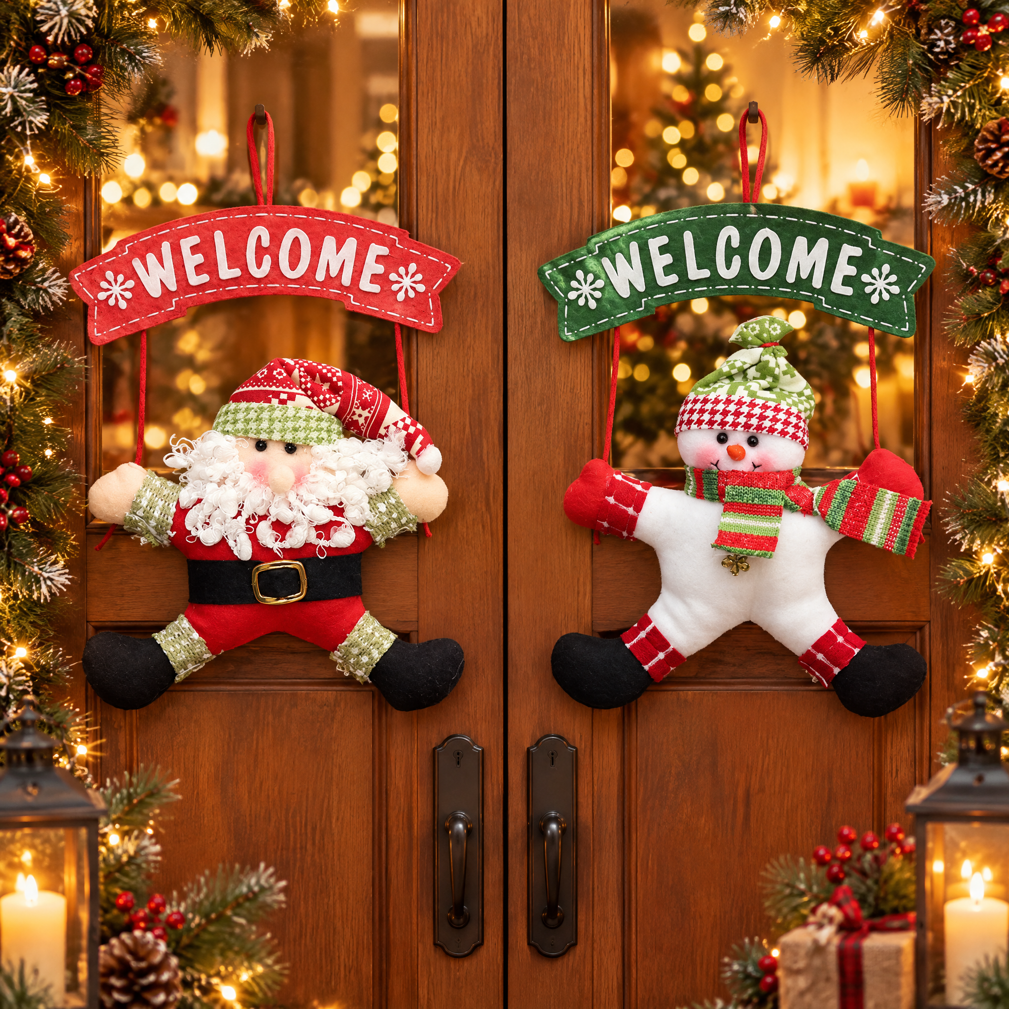 Fabric Christmas Door Hanger – Christmas