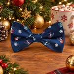 Jacquard kerstvlinderdas met feestelijke motieven