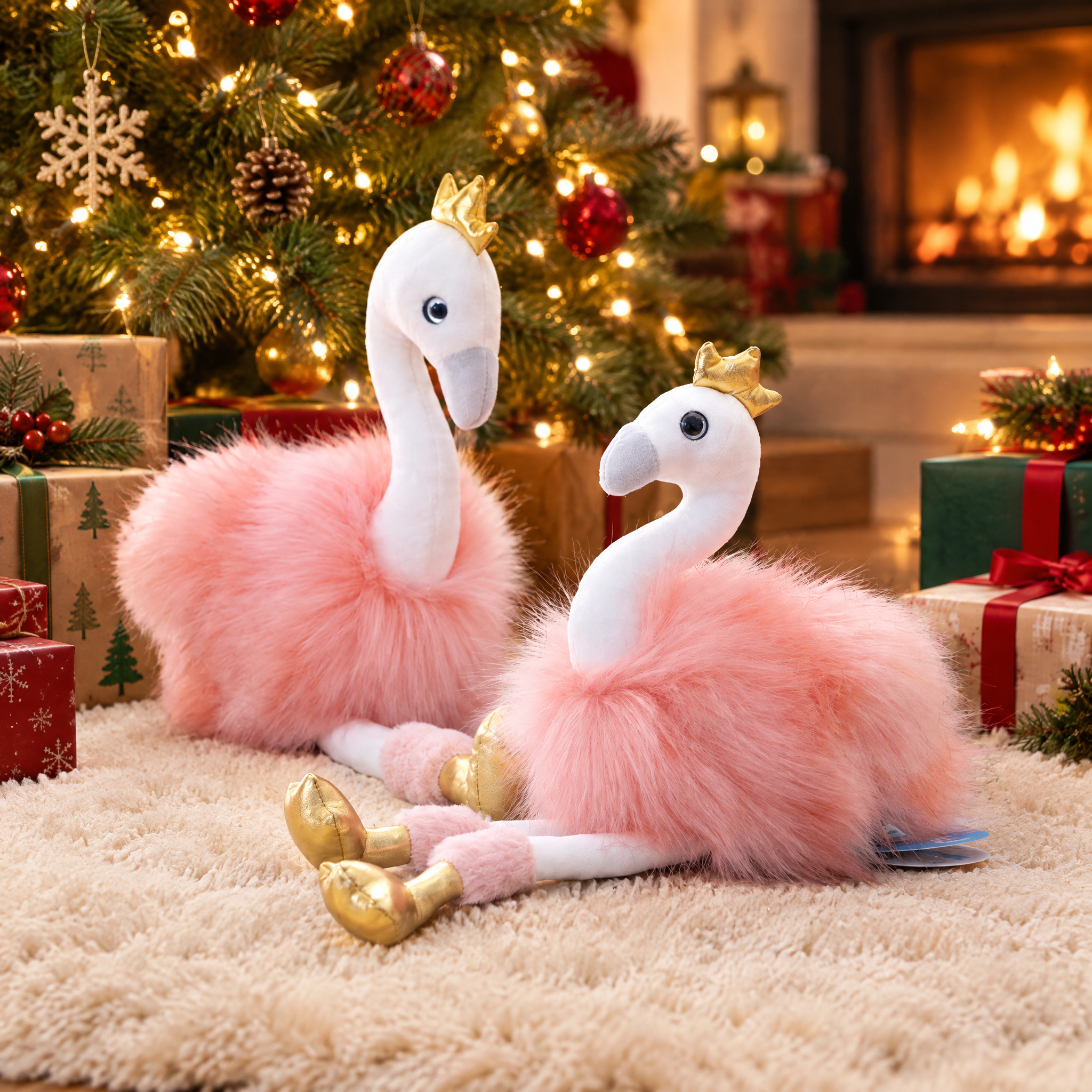 Roze flamingoknuffel