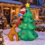 Albero di Natale gonfiabile da 1,8 m con Babbo Natale che si arrampica e cane