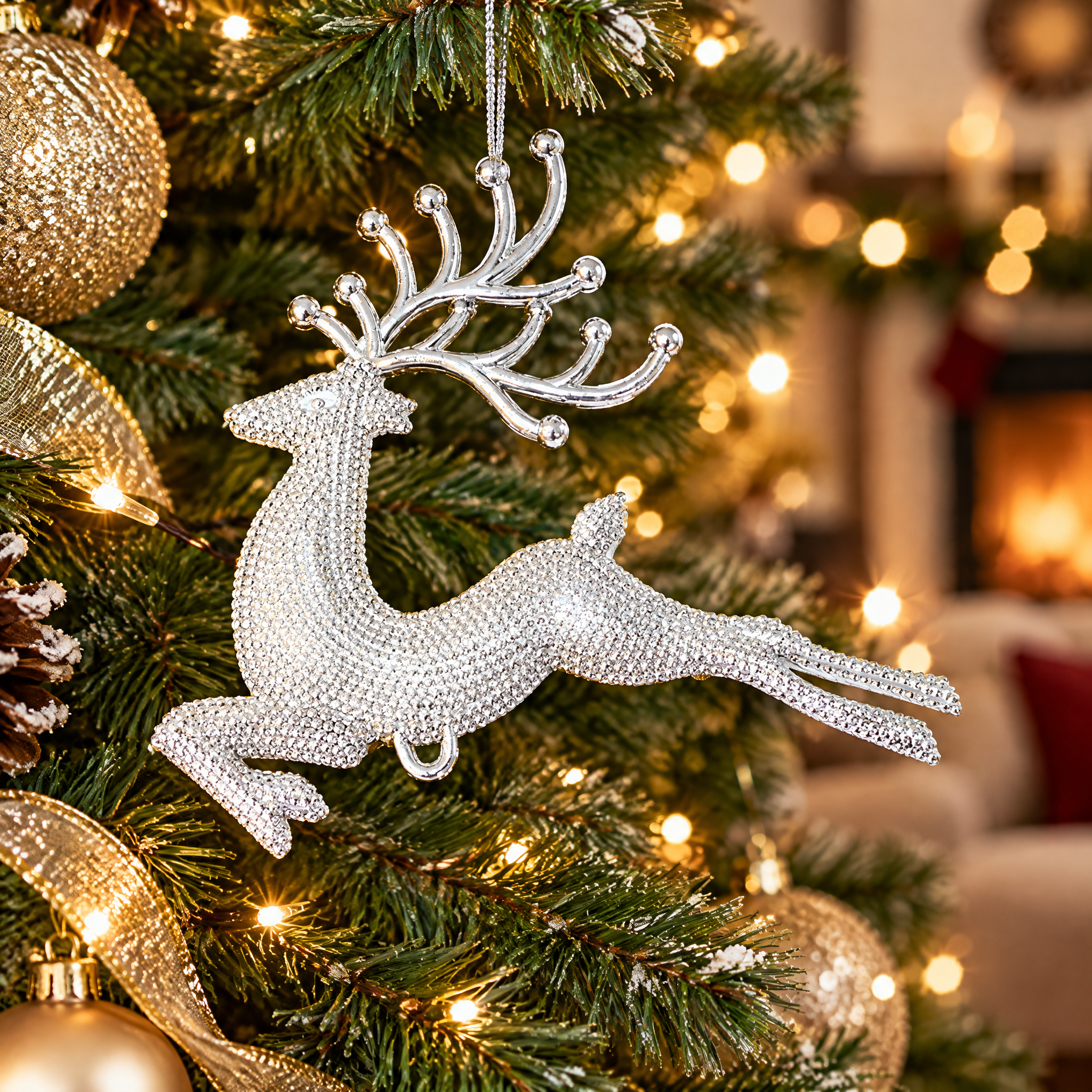 Glitter Reindeer Christmas Tree Ornament – Christmas