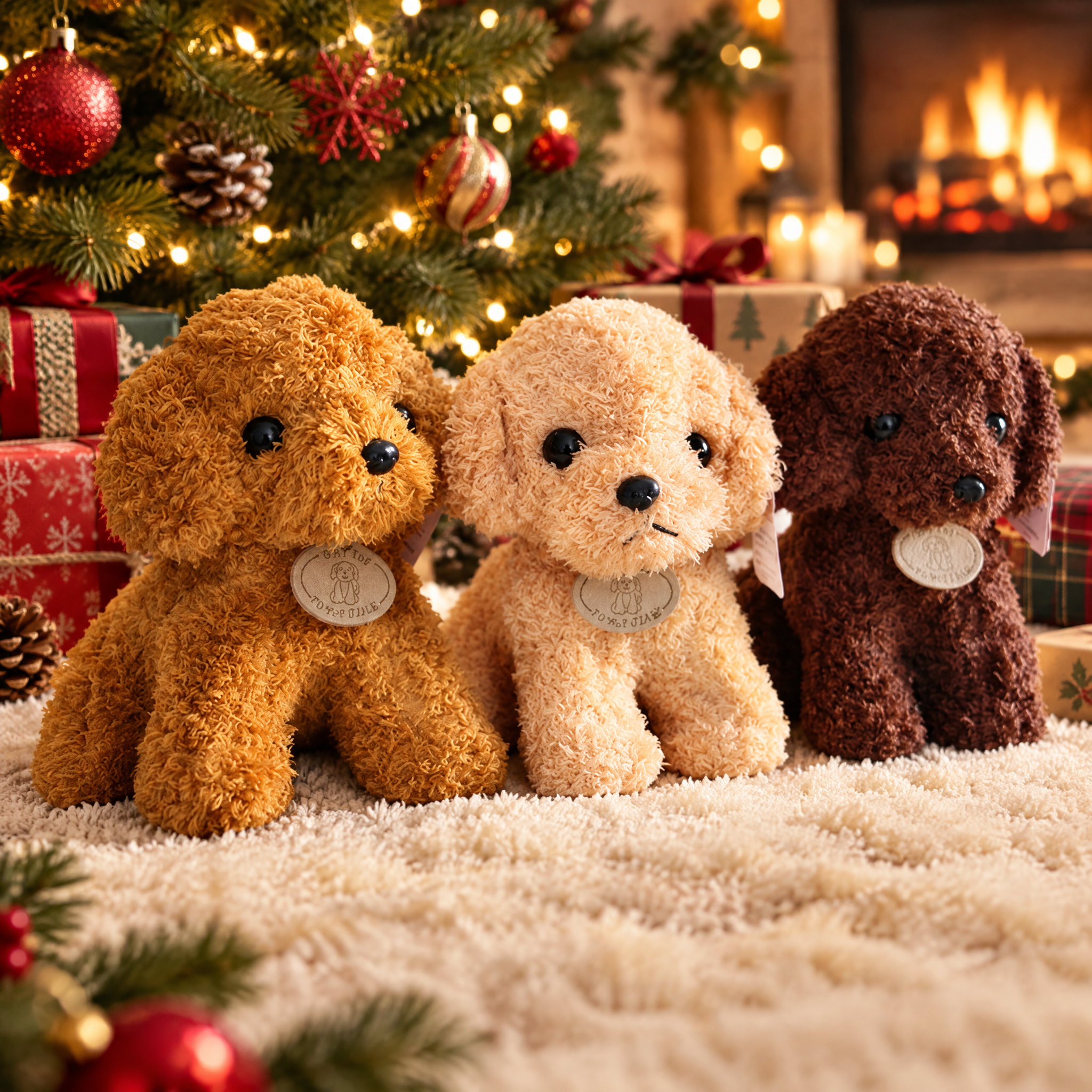 Small Teddy Poodle Plush Toy – Christmas