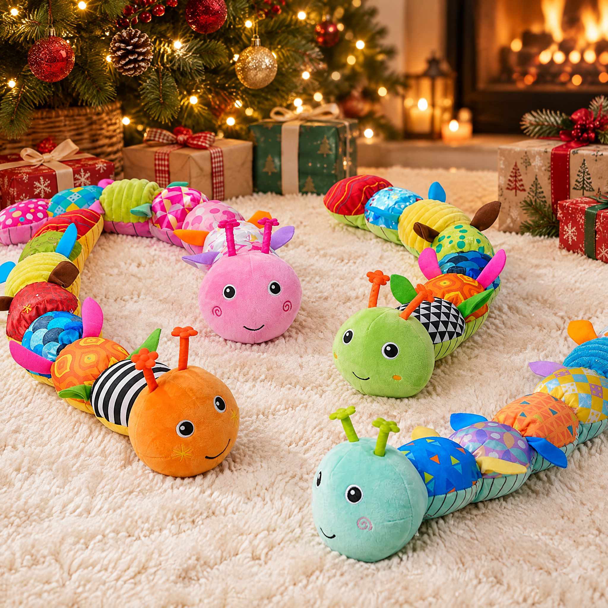 Baby Caterpillar Plush Toy with Teether – Christmas