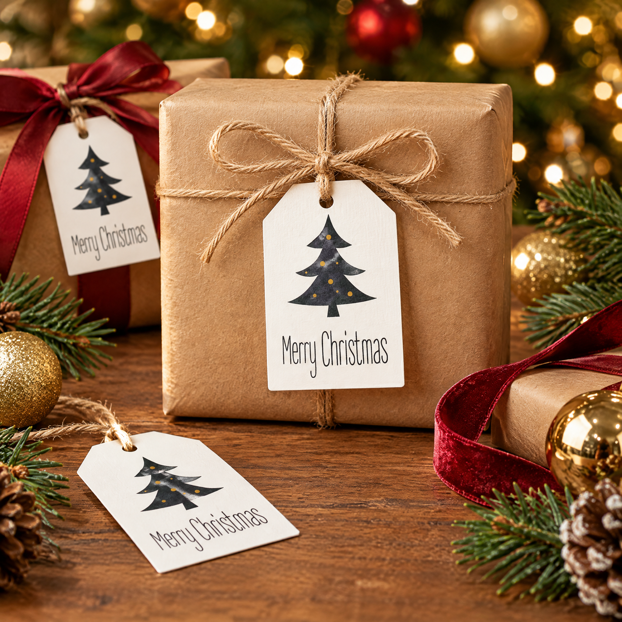 Christmas Paper Hanging Gift Tags, 100 Pieces – Christmas