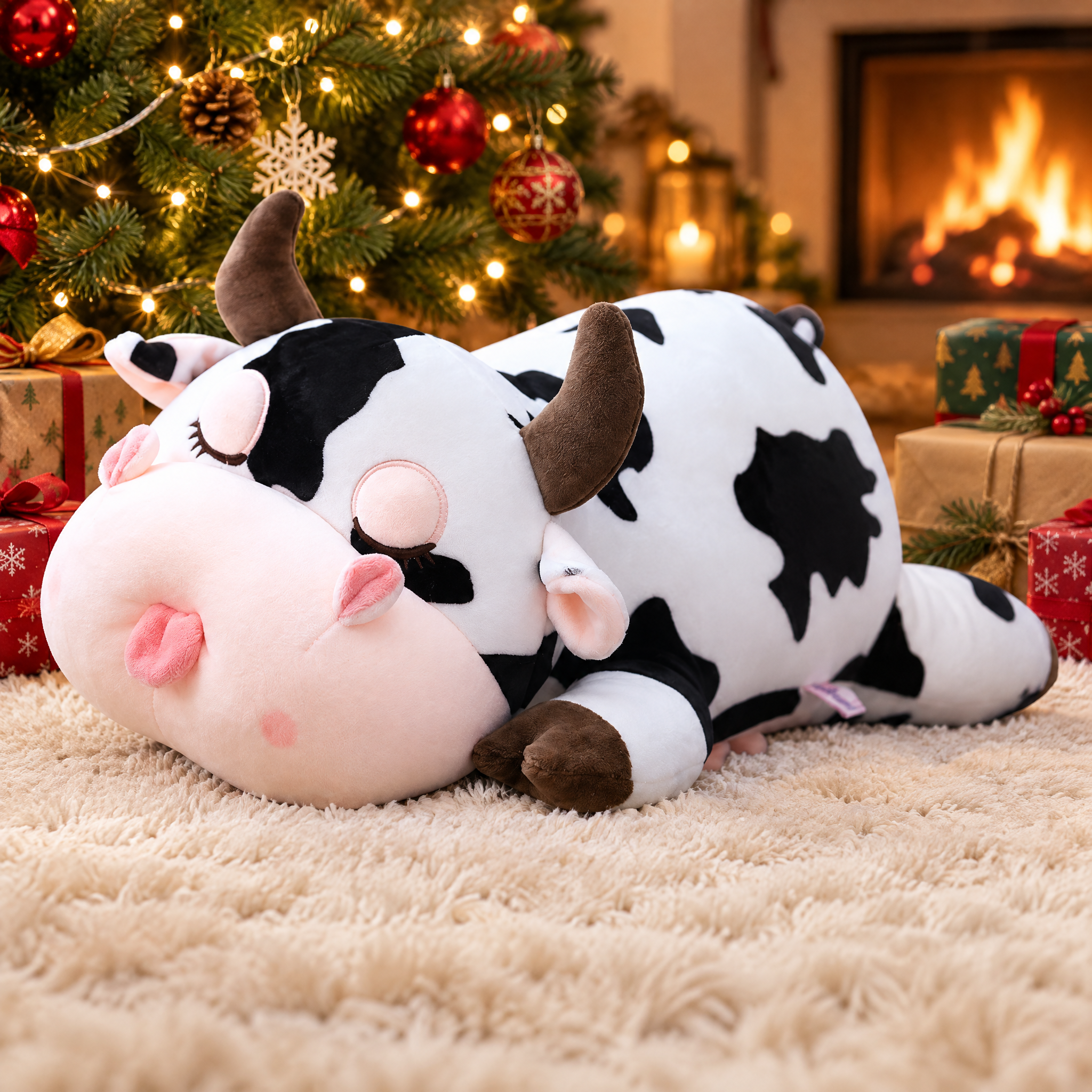 Coussin peluche vache mignonne
