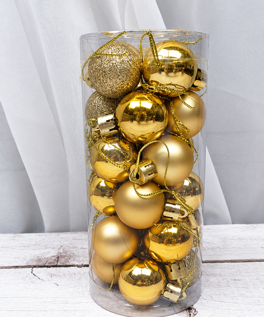 Shiny and Matte Christmas Ball Ornaments