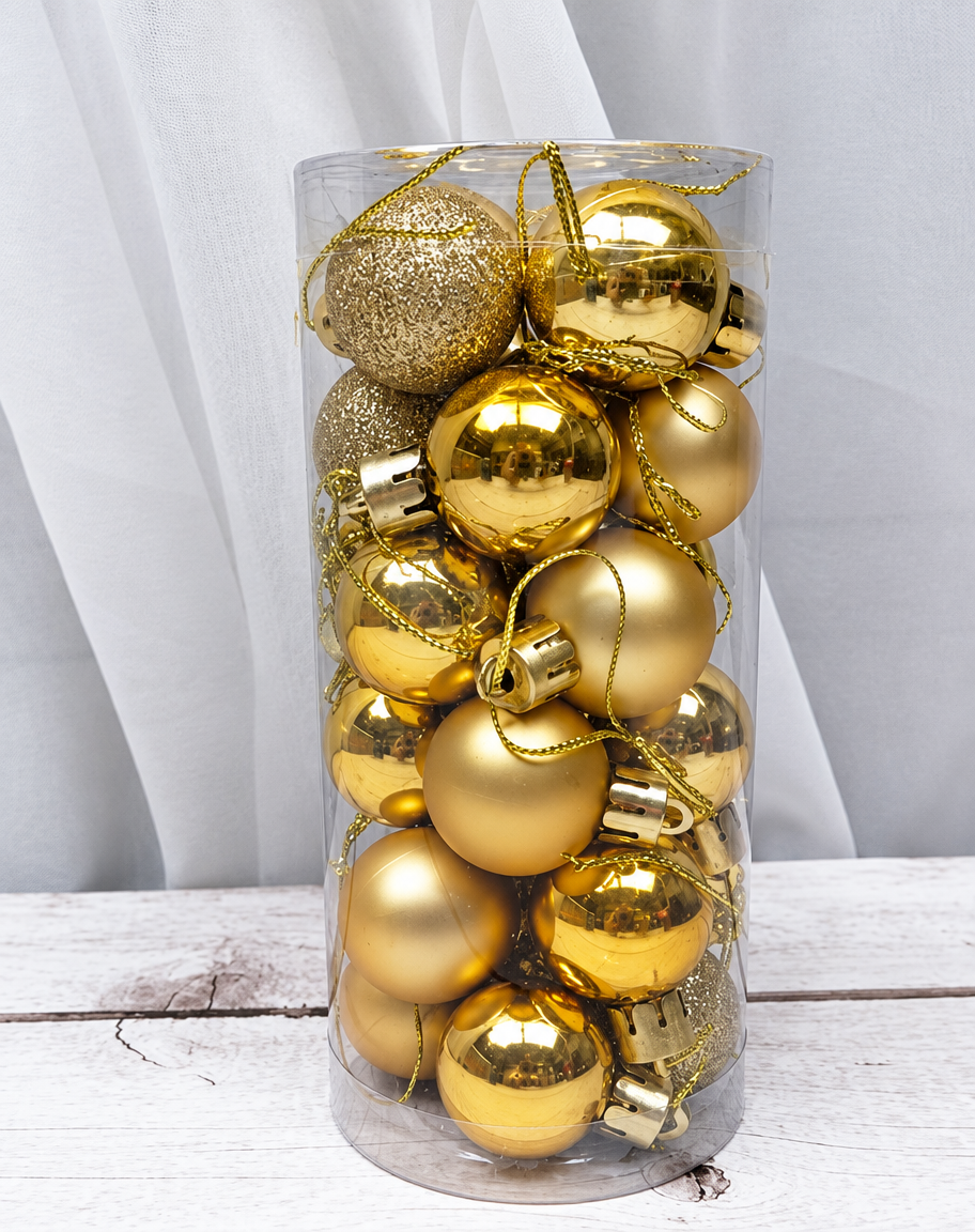 Shiny and Matte Christmas Ball Ornaments