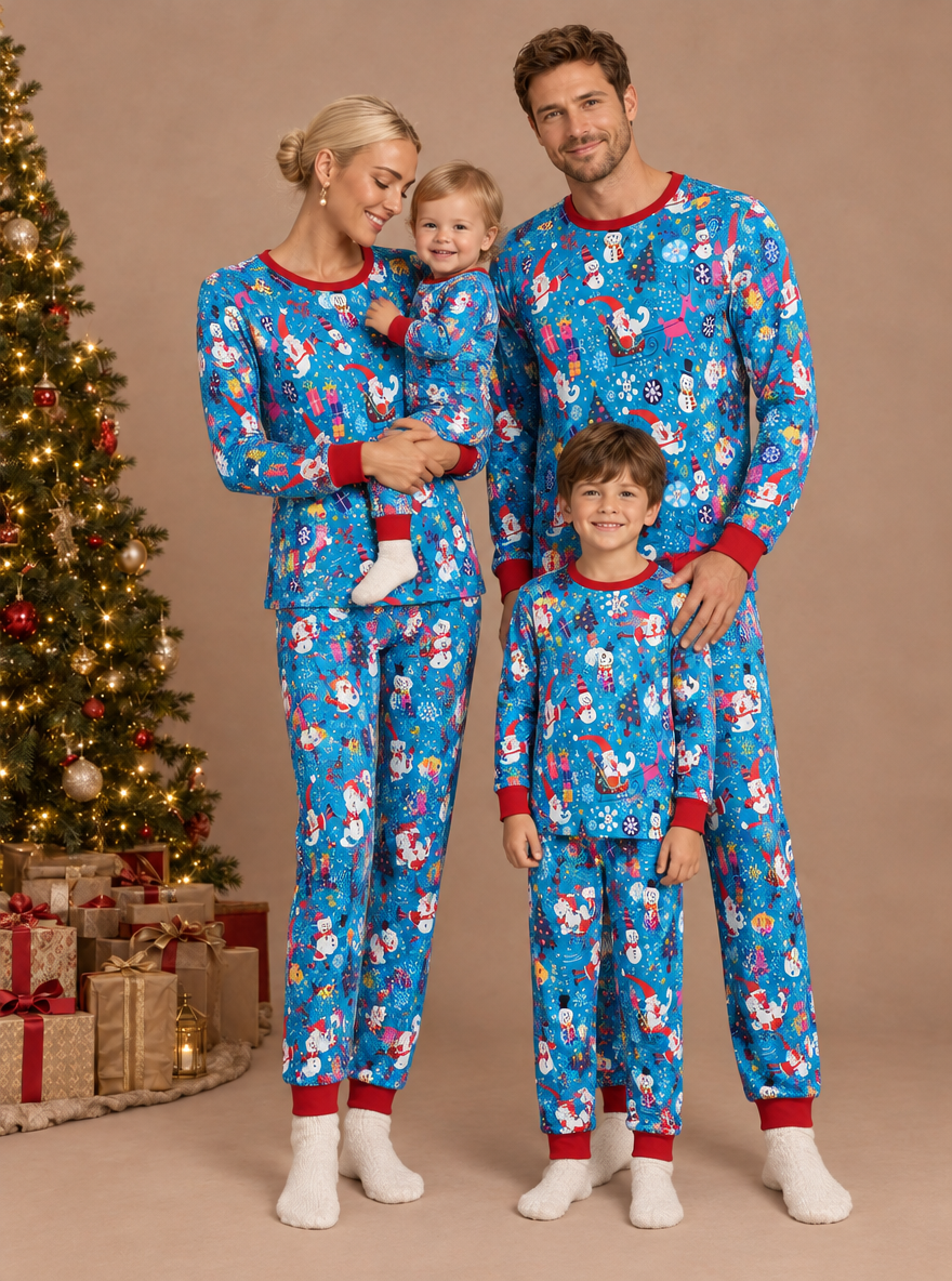 Holiday Print Matching Family Pajamas Set – family photoshoot