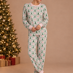 Women's Christmas Print Long Pajama Set – family photoshoot