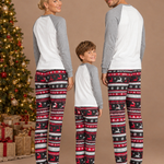 Festive Print Matching Family Christmas Pajamas – back view