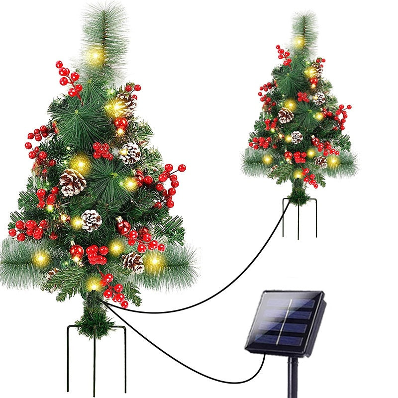 Luce solare a picchetto da giardino ad albero di Natale