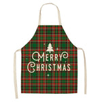 Christmas Print Linen Kitchen Apron