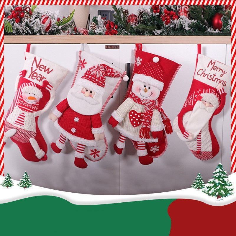 Calza di Natale rossa e bianca
