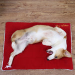 Alfombrilla navideña roja suave para mascotas