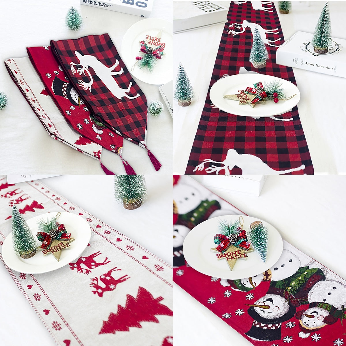 Reindeer and Snowman Christmas Table Runner