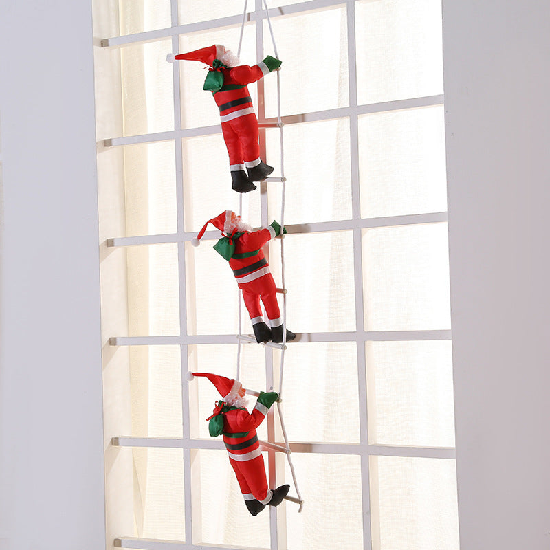 Kletternder Weihnachtsmann auf Leiter – Weihnachtsdeko