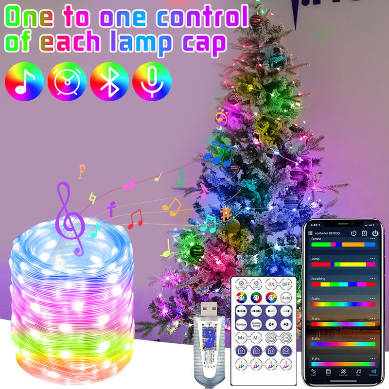 Inteligentne lampki choinkowe LED RGB