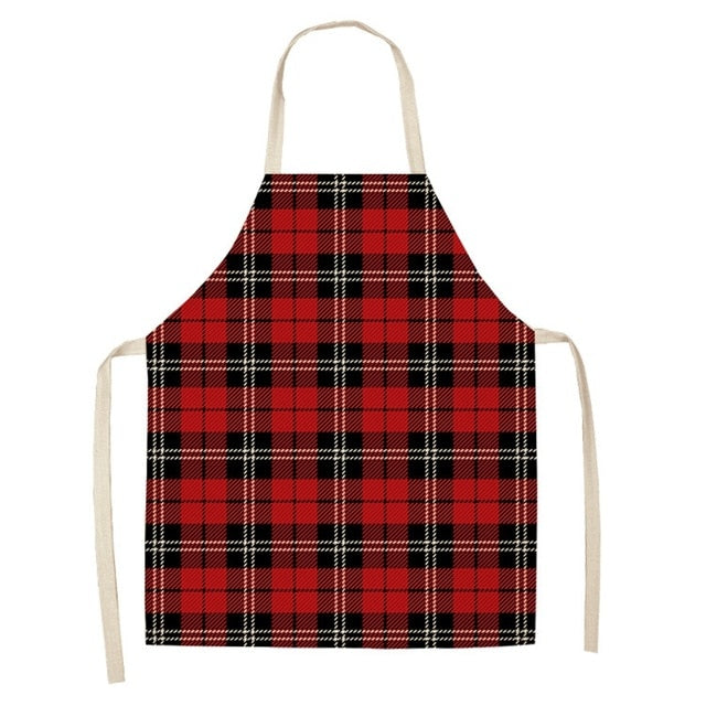 Christmas Print Linen Kitchen Apron