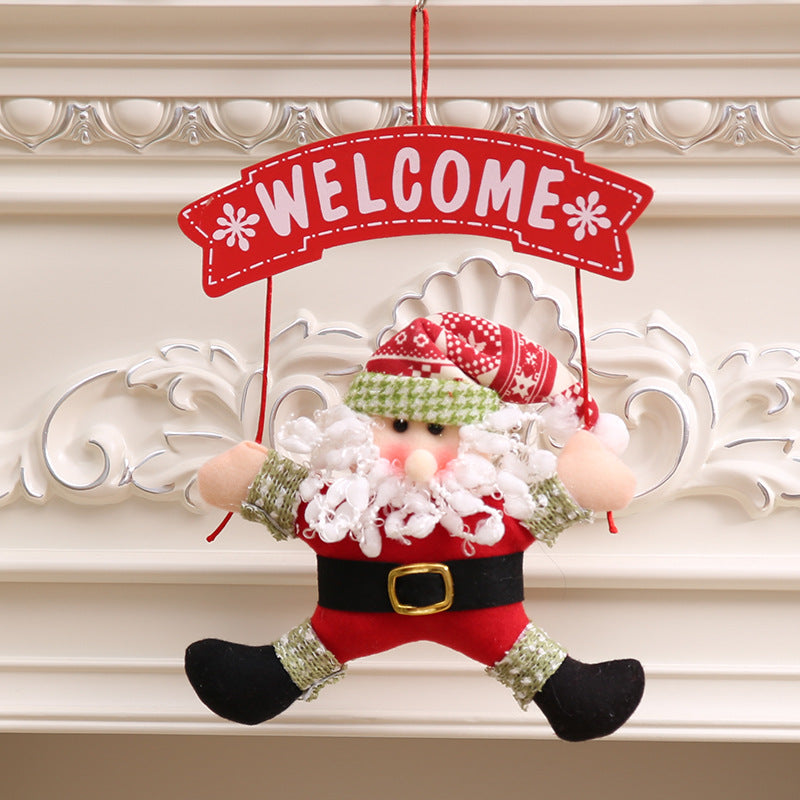 Décoration de porte de Noël en tissu